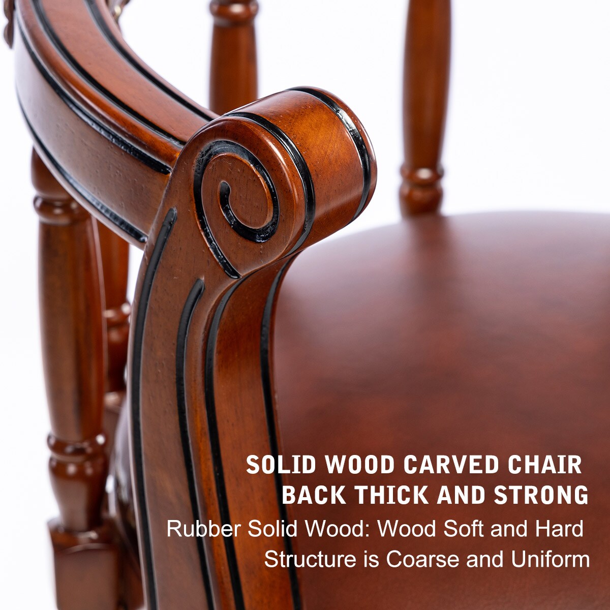 Seat Height 26'' Wooden Swivel Barstool 360 Degrees Swivel Barstools Chair for Home Kitchen Counter 1pc